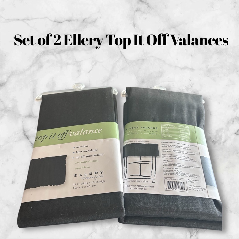 Ellery Dark Valances Set of 2